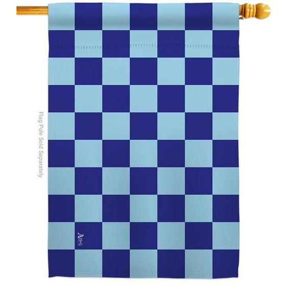 Blue Checker Novelty Merchant 28 x 40 in. Double-Sided Decorative Horizontal House Flags for Decoration Banner Garden Yard Gift