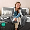 thumbnail image 6 of Bare Home Plush Sherpa Bed Blanket - Fluffy & Soft - Reversible - Lightweight - Full/Queen, Gray, 6 of 10