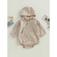thumbnail image 2 of KelaJuan Baby Girls Boys Sweatshirt Romper Bear Print Hooded Long Sleeve Infant Hoodies Jumpsuits, 2 of 8