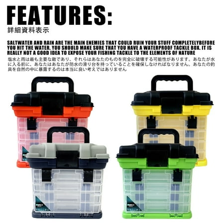 LOPNGLG Big Lure Fishing Box Multi-storey Compartments Plastic Accessories Tackle Container Case Adjustable Organizer