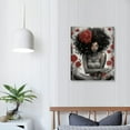 thumbnail image 3 of COMIO African American Canvas Wall Art Black Girl Fashion Print Abstract Black Art Picture Women Rose Wall Decor Painting Framed Modern Artwork for Bedroom Bathroom Office Home Decor, 3 of 4