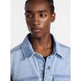 thumbnail image 5 of No Boundaries Denim Shacket with Long Sleeves, 100% Cotton 14 oz Denim, Men's XS-4XLT, 5 of 6