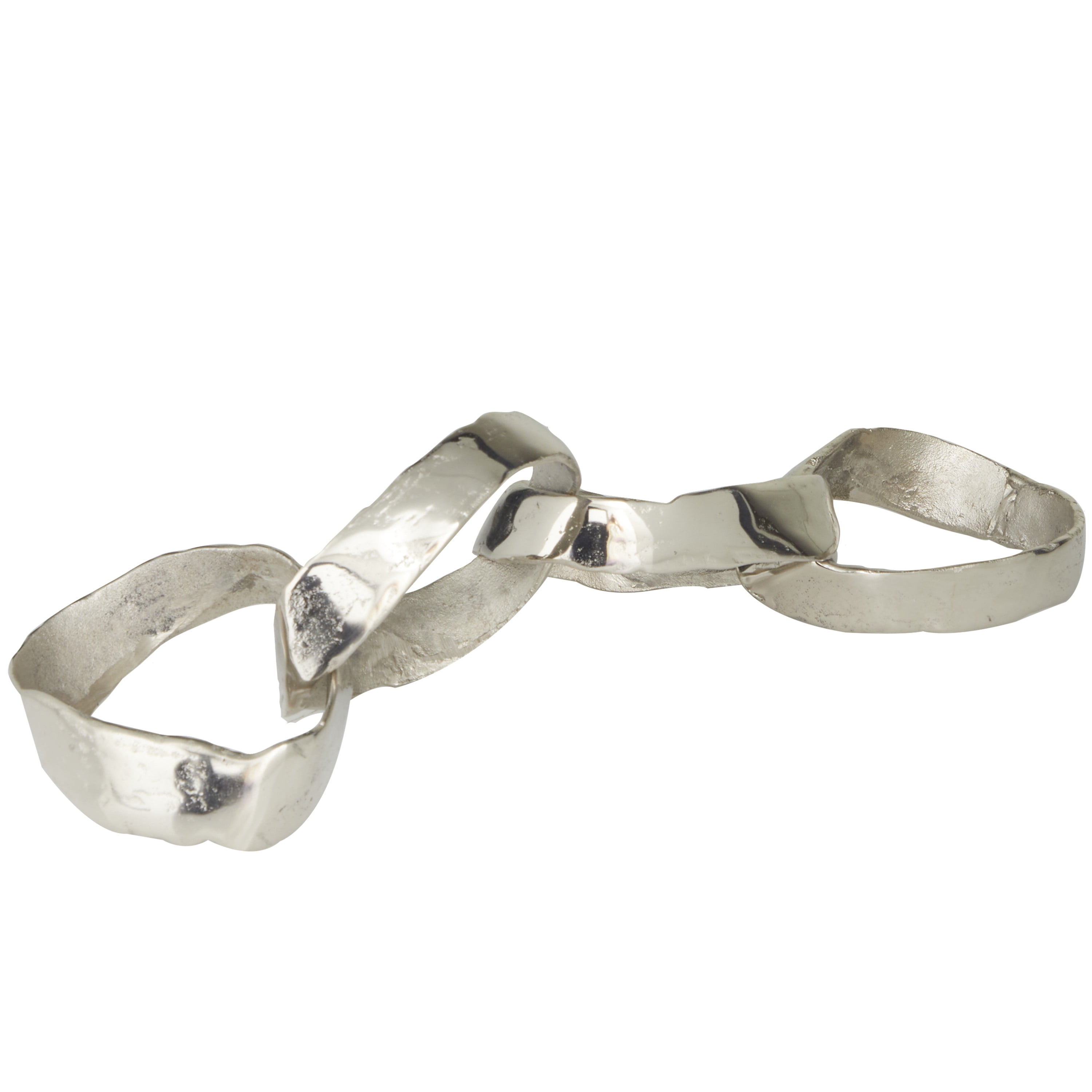 20" x 4" Silver Aluminum Chain Sculpture, by DecMode