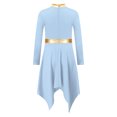 thumbnail image 3 of Moggemol Robe de Chœur d'Église pour Filles Robes de Culte en Chiffon Col Montant Robe de Danse Bleu Clair 8, 3 of 6