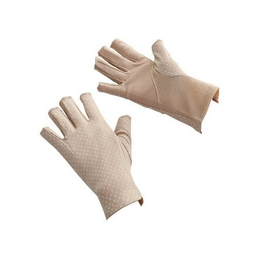 Fingerless Gloves Non Slip UV Protection Driving Gloves Summer Outdoor Gloves for Women and Khaki