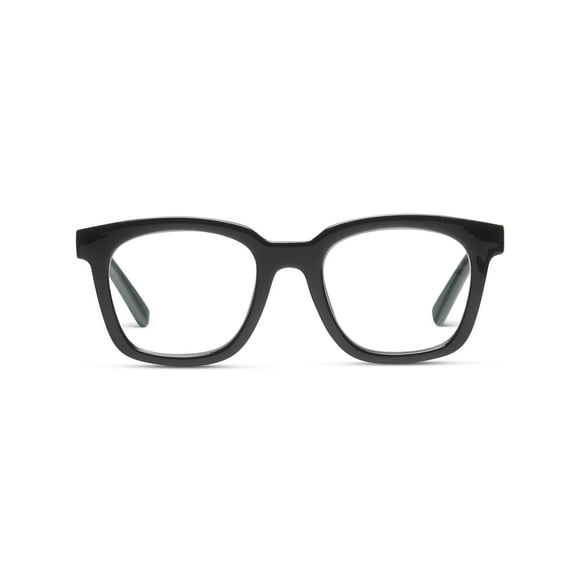 Peepers par PeeperSpecs Lunettes de Lecture Carrées pour Femmes, Bloquant la Lumière Bleue, Noir, 49 + 1.25