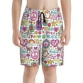 thumbnail image 2 of Rocae Peace Love and Dove Flower Power for Teen Beach Trunks Boys Swim Trunks with Compression Liner Quick Dry Board Shorts, 2 of 9