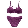 thumbnail image 4 of Soutien-gorge à Bretelles en Dentelle Grande Taille sous-Vêtements Effet Rassemblement Ensemble de Soutiens-Gorge Rouges pour l'Année de la Vie Ensembles de Soutiens-Gorge pour Femmes Ensembles de Soutiens-Gorge pour Femmes et Ensemble de Culotte Ensembles de Soutiens-Gorge pour Femmes Bikini 2 Pcs Violet 70B, 4 of 4