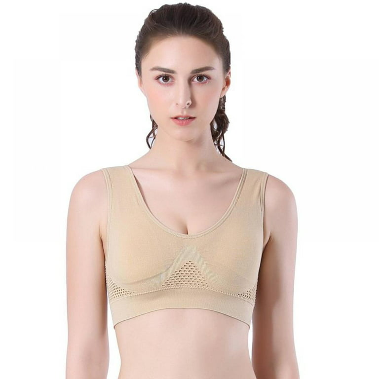 Sports Bra Workout Wirefree High Support Bra for Women Small to Plus Size  Everyday Full Support Sports Bras for, Beige, Small : : Clothing,  Shoes & Accessories