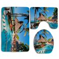 thumbnail image 1 of EREHome Gourmet Dream Tropical Beach 3 Piece Bathroom Rugs Set Bath Rug Contour Mat and Toilet Lid Cover, 1 of 2