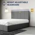 thumbnail image 4 of Allewie Full Size Dutch Velvet Upholstered Platform Bed Frame/Vertical Channel Tufted Adjustable Headboard/Low Profile Bed Frame/No Box Spring Needed/Easy Assembly/Grey, 4 of 8
