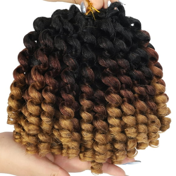 5 Packs 2X Ringlet Wand curl Jamaican Bounce 8 inch Synthetic crochet Hair Extensions Brown Blonde Ombre crochet Braiding Hair 100 Roots