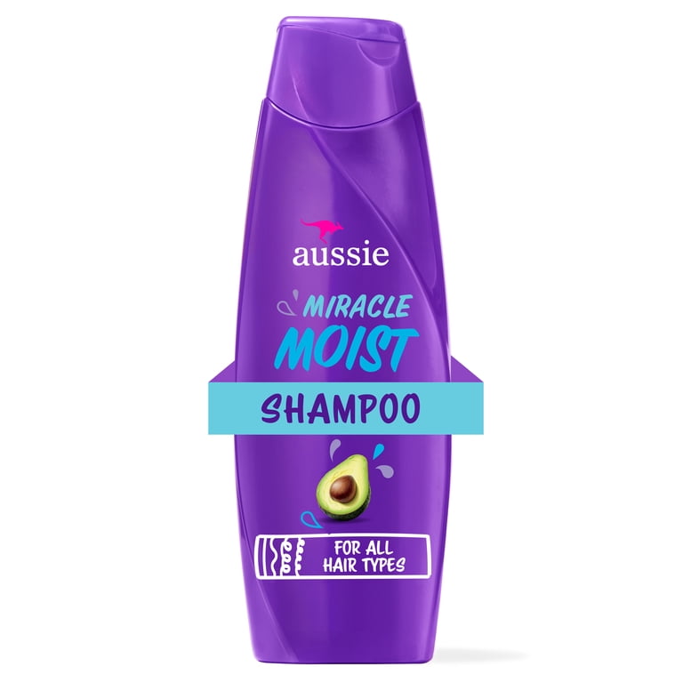 2 pack) Aussie Miracle Moist Shampoo for All Hair Types with
