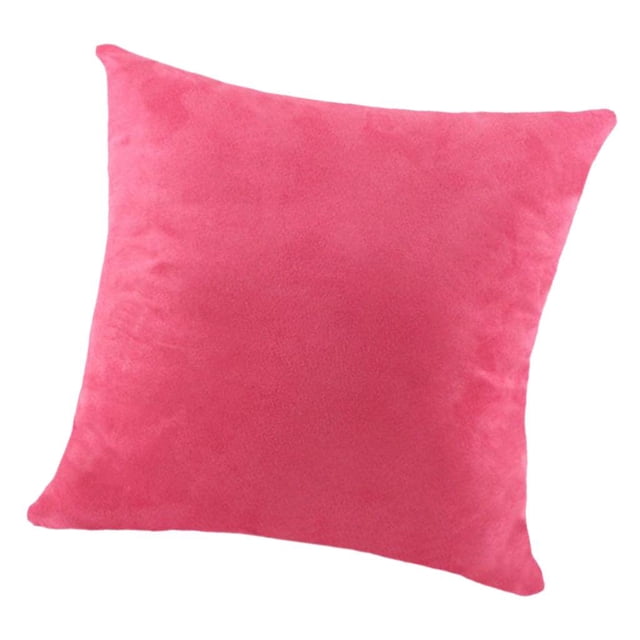 simhoa Housse de Coussin Couleur Vive Velours Décorative Carrée pour Canapé Rose Rouge-60x60cm