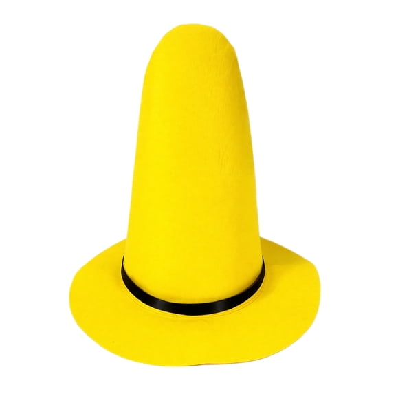 YZZZJZQL Halloween Decoration Yellow Tall Wizard Top Hat For Party Formal Stage Performance Carnival Themed Event Accessory With Black Ribbon Band