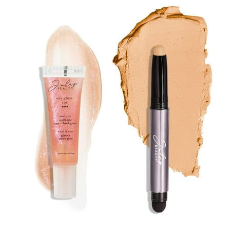Julep Eyeshadow 101 Crème To Powder Waterproof Eyeshadow Stick, Vanilla Matte And Eye Gloss 101 Multi-Use Eye + Cheek Glaze, Non-Sticky Wet Look Effect