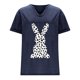 thumbnail image 4 of Corto para las Mujeres Casual Verano 2025 Pascua Impresión V-Cuello Camiseta, Ligero 95% Poliéster 5% Spandex Top para Toda la Temporada Hogar Y Diario, 4 of 7