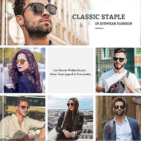 Horn Rimmed Half Frame Polarised Sunglasses Mens Womens UV400 Protection