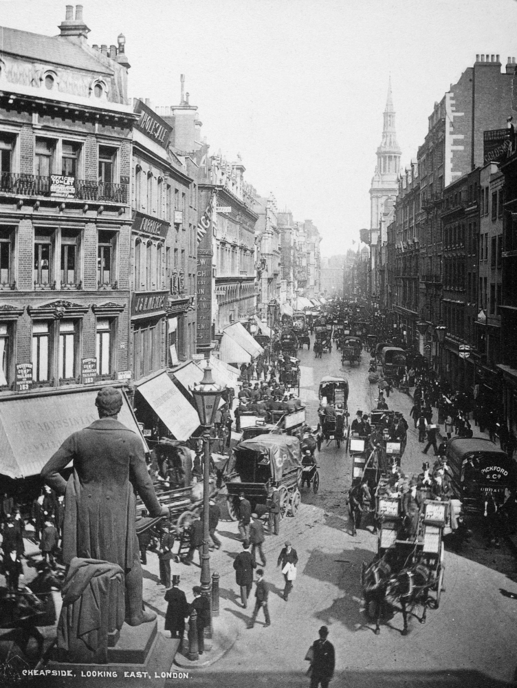 London Cheapside C1900. Nview Of Cheapside London England Looking East
