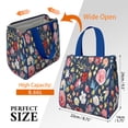 thumbnail image 3 of Pioneer Flower Floral Print Pattern Insulated Lunch Bag for Women & Adults,Large Portable Soft Cooler Lunch Bag,Thermal Food Storage Tote with Pearl Cotton,8.66L,8.75x5.75x9.5 Inch, 3 of 6