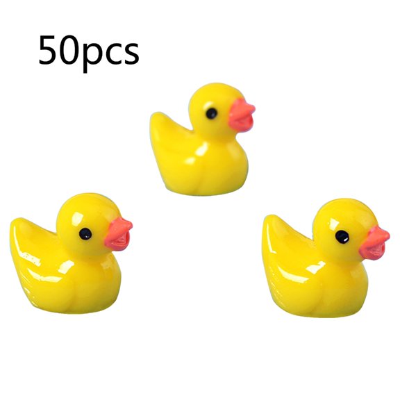 hejhncii 50piece Colorful Resin Duck Figures for Landscape Tiny Ducks Fairys Garden Landscape Decors
