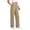 *Khaki, variant on ClodeEU Women's High Waist Linen Blend Wide Leg Pants,Casual Elastic Waist Trousers with Pockets Army Green,Women's Plus L