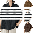 thumbnail image 3 of Endives Womens Cotton Linen Shirt Half Sleeve Button Down Shirt Lapel Loose Casual Versatile Shirt Trendy Coffee, 3 of 6