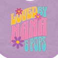 thumbnail image 4 of Inktastic Nana and Pops Love Me Retro Flowered Girls Baby Bib, 4 of 4