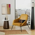 thumbnail image 2 of Pemberly Row Mid-Century Black Powder Coated Metal Frame Lounge Chair in Caramel, 2 of 6
