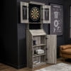 thumbnail image 3 of Accudart Standing LED Bristle Dartboard Cabinet Set - Weathered Grey Finish - Brazilian Sisal Dartboard - Built-In Storage - Protective Velvet Backboard - Dual Chalkboards and 6 Darts, 3 of 5