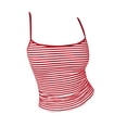 thumbnail image 3 of OIUUAK Women Summer Tops,&nbsp;Y2K Sleeveless Striped Leopard Cheetah Spaghetti Strap Crop Cami Backless Double Lined Grunge Emo Tank Top, Red, 3 of 3