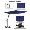 thumbnail image 6 of Mondawe 10ft Heavy Duty Solar Patio Umbrella with Base Included, 360° Rotation, 24 LED Lights, Outdoor Hanging Offset Cantilever Market Sun Shade Umbrella, Navy Blue, 6 of 9