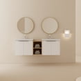 thumbnail image 2 of 60-Inch Modern Wall-Mounted - Spacious Cabinet and Small Shelves - Bathroom Storage - Extra Space and Order, 2 of 7