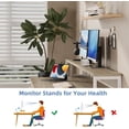 thumbnail image 3 of DreamCurship 67 inch Computer Desk with Monitor Stand, Writing Desk with Adjustable LED Light, Reversible Home Office Desk with 3 Storage Drawers, White and Walnut, 3 of 8