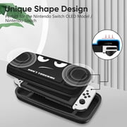 Fintie Carry Case for Nintendo Switch OLED Model 2021 Hard Shell Protective Cover Travel Bag w/10 Game Card Slots, Dont Touch