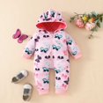 thumbnail image 2 of Duqingm Newborn Baby Jumpsuit Outfit Hoody Coat Winter Infant Rompers Toddler Clothing Bodysuit (Pink,6-9 Months), 2 of 4