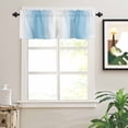 thumbnail image 2 of Sky Blue White Gradient Valances for Windows Simple Pattern Rod Pocket Curtain Valance Window Treatment Short Curtains for Kitchen Living Room, 58"x16", 2 of 5