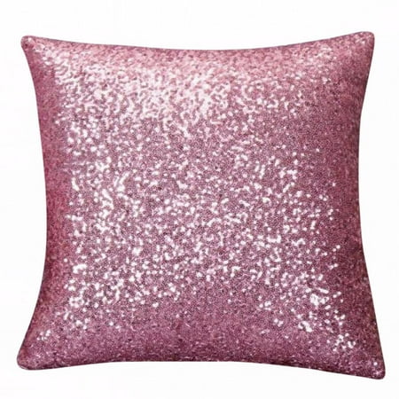 

Baocc Home textiles Solid Color Glitter Sequins Throw Case Cafe Home Decor Cushion Covers Pillow Case Pink