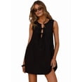 thumbnail image 4 of Female Ruched Mini Dresses Tie Front Layered Dresses, 4 of 10