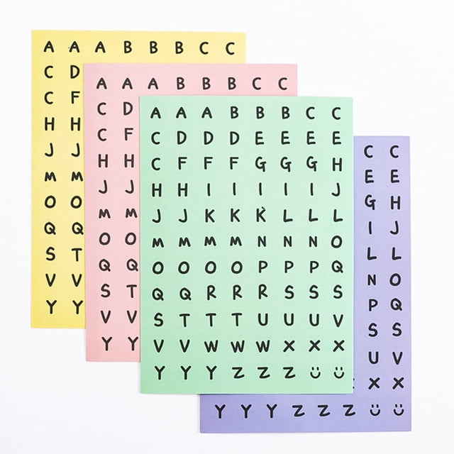 Black And White English Letter Sticker Ins Hand Account Decorative Sticker DIY Diary Album Stationery Label Stickers heqiyong LED