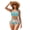 Blue Hibiscus Monstera Leaves, variant on CHAQLIN Tropical Fruit Green Two Piece Bikini Swimsuit Set for Women High Waist Bathing Suit Summer Tummy Control Ruched Swimsuits Tie Two Sides Bottom Bathing Swim Suits Crisscross Back Swimsuit