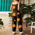 thumbnail image 4 of BOMYJESK Summer Halloween Costumes Jumpsuit for Women Spooky Pumpkin Adjustable Strap Rompers Pants Loose 2026 Hippie Overalls Black S, 4 of 7