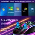 thumbnail image 3 of RGB Gaming Mouse Wired Programmable Ergonomic USB Mice with 4 Level DPI, 4 Color Backlit, 6 Buttons for Laptop PC Computer, High Precision PC Gaming Mice for Desktop, Windows, Mac, Gamer, Black, 3 of 8