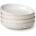 thumbnail image 4 of Pasta Bowls 48 Oz, 9.5 Inch Large Salad Bowls, Modern Relief Design Ceramic Serving Bowls, Wide and Shallow Plates Pasta Plates, Microwave & Dishwasher Safe, Set of 4, Series, 4 of 4