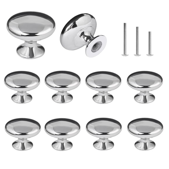 Pomos de armario OctinPris, cromo pulido, 30 mm, redondos en forma de seta