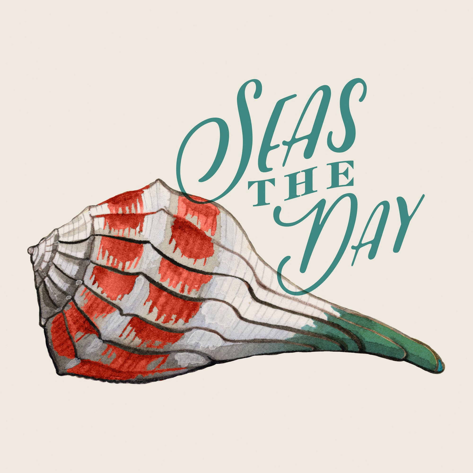 "Seas the Day 2" Painting Print on Wrapped Canvas