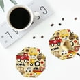 thumbnail image 5 of Pofeuu Vehicles Print Leather Coasters Set of 6, Round Cups Mugs Mat Pad for Home Kitchen Heat Resistant Drink Coasters,Octagon, 5 of 7