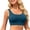 Blue(New), variant on Women's Sexy Solid Color Backless Wave Bikini Top Swimsuit Beachwear Set