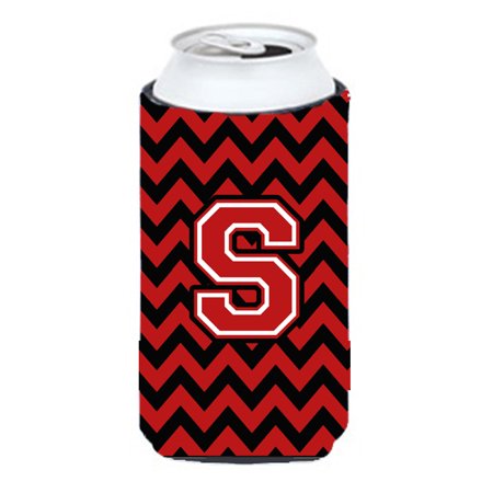 

Carolines Treasures CJ1047-STBC Letter S Chevron Black and Red Tall Boy Beverage Insulator Hugger Tall Boy
