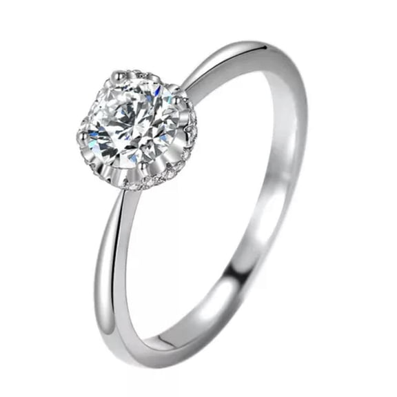 1ct Topaz Womens Unique AAA Round Cut 925 Silver Simple Band Wedding Ring Sz 4-9